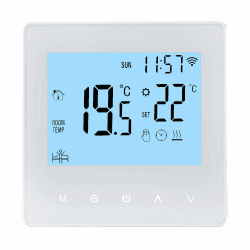 Decdeal WLAN Thermostat Raumthermostat für Wasser Fussbodenheizung,Programmierbar 230v LCD 3A Mit der App Tuya (blau)