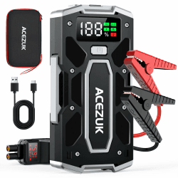 ACEZUK Starthilfe Powerbank 6000A (bis zu 8.0L Benzin und6.5L Diesel) Auto Starthilfe mit LED-Taschenlampe, großen Bildschirm, Jumper Bildschirm, Autobatterie Booster für SUV Motorrad Rasenmäher M02