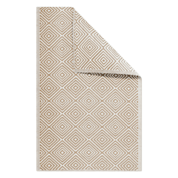 JEMIDI Outdoor Teppich 120x180cm groß - Terrassenteppich Balkonteppich Außenteppich - Balkon Teppich Garten Läufer Gartenteppich - Cube Muster Taupe