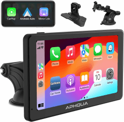 aphqua 2023 Newest Wireless Apple Carplay & Android Auto, 7 Zoll Touchscreen Digital Media Autoradio-Empfänger Kabellos Portable Autoradio mit Mirror Link, Google, Bluetooth