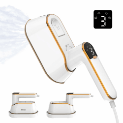 Kssvzz 2 in 1 Reisebügeleisen mit LCD-Display, 4 Modi 1200W Steamer Dampfglätter, 180° faltbar Dampfbügeleisen, Reise Bügeleisen Dampf Klein, Mini Bügeleisen für Zuhause, College, Reisen (weiß)