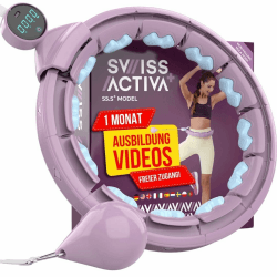 Swiss Activa+ Smart Hula Hoop Reifen Erwachsene - 60-112cm - Hula Hoop mit Gewicht Kugel - Hoola Hoop zum Abnehmen - Smart Hula Hoop Leise - Hulahuppreif zum Abnehmen - Hullahub Reifen zum Abnehmen S5.S+ Purple Blue
