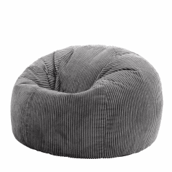 Icon Kingston Sitzsack, Dunkelgrau, Sitzsack Sessel, Cord Sitzsack, Sitzsack Erwachsene mit Füllung, Sitzsack Flauschig, Sitzsack Schlafzimmer, Sitzsack Wohnzimmer Dunkelgrau Sitzsack