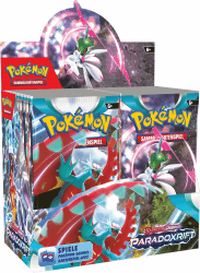 Pokémon-Sammelkartenspiel: Boosterpack-Display-Box Karmesin & Purpur – Paradoxrift (36 Boosterpacks) Single