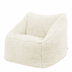 Icon Sitzsack Flauschig für Kinder „Teddybär“, Creme, Kindersitzsack, Groß, Sitzsack Sessel Kinder mit Füllung Ivory Sitzsack