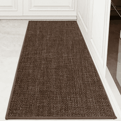 KMVIZI Küchenteppich Waschbar rutschfest, Küchenläufer, Wasserdicht Kreuzgeflecht Küchenmatten, Teppich Läufer Flur für Küche, Terrasse & Wohnraum, Kaffee, 50X120cm Kaffee 50x120cm