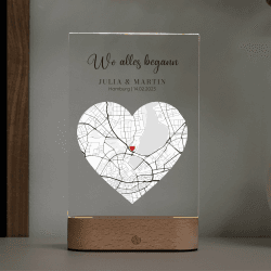 Geschenkfreude Wo alles begann Bild Koordinaten aus Acryl 20x15 cm - Glasbild personalisiert - einzigartige personalisierte Karte Geschenke für Paare zu Weihnachten Geschenk für Freundin Weihnachten
