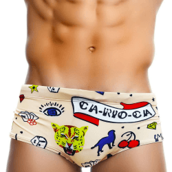 LikeJump Herren Schwimmhose Wassersport Badehose Männer Schwimmen Slip Surfshorts Badeanzug Trunk Badeshorts F Rosa M
