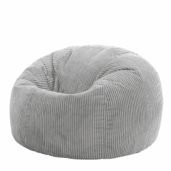 Icon Kingston Sitzsack, Grau, Sitzsack Sessel, Cord Sitzsack, Sitzsack Erwachsene mit Füllung, Sitzsack Flauschig, Sitzsack Schlafzimmer, Sitzsack Wohnzimmer Grau Sitzsack