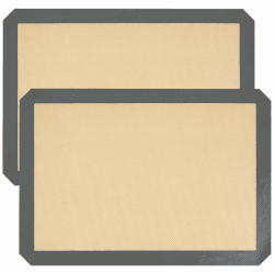 Silikon-Backmatten, antihaftbeschichtet, wiederverwendbar, BPA-frei, waschbar, Backblechmatte, hitzebeständig, Backformmatte für Mikrowelle, Backen, Macarons, Kekse, Gebäck, Brot (L: 41,9 x 29,5 cm)