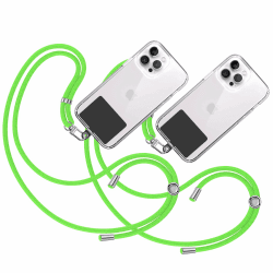 TBOC 2X Band Handykette SchlüsselBand Kette Handyschnur [Grün Fluor] Zum Aufhängen Nacken Umhängen Universal mit [Schwarz Pad] Handy Band Patch Karabiner Smartphone Lanyard Schlüsselbänder