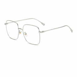 Junsika Blaulichtfilter Brille Damen Herren Klassischer Vintage Metall Quadrat Brille Ohne Sehstärke Gaming Brille A3:silber
