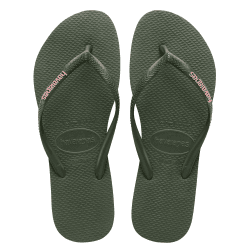 Havaianas Damen Metallisches Logo 6/7 33/34 EU Grün