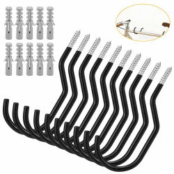 BUZIFU 10 Stücke Fahrradhaken Heavy Duty Fahrradhalter Bike Haken Fahrrad Aufbewahrungshaken Schraubhaken Schwarz Deckenhaken Wandhalterung Garten Haken für ufhängen Verschiedener Werkzeuge