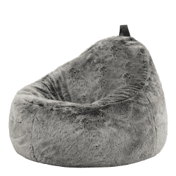Icon Klassischer Sitzsack Flauschig aus Kunstfell, Sitzsack Erwachsene mit Füllung, Indoor Sitzsack Kuschelig Groß (Polarwolf Grau, Sitzsack-Sessel) Polarwolf Grau Sitzsack-Sessel