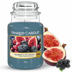 Yankee Candle Duftkerze im Glas (groß) | Mulberry & Fig Delight | Kerze mit langer Brenndauer bis zu 150 Stunden | Perfekte Geschenke für Frauen