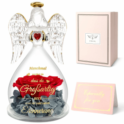 Miofula Geschenke für Frauen, Ewige Rose Engel Geburtstagsgeschenke für Frauen, Echte Rose Inspirierende Geschenke für Freundin, Schwestern, Kollegen, Ehefrau, Mutter, Oma zum Geburtstag Weihnachten