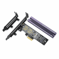 ELUTENG M.2 NVMe zu PCIe 4.0 X1 Adapter Karte, Aluminium-Kühlkörper-Lösung, M.2 SSD PCI Express NVMe Adapter Erweiterungskarte für PCIe 4.0/3.0 X1/X4/X8/X16 und 2230 2242 2260 2280 SSD