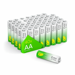 GP Extra Alkaline Batterien AA 1,5V Longlife G-TECH Technologie | 40 Stück R6 Batterien Mignon Vorratspack AA Batterien 40x AA