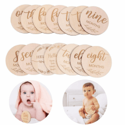 Holz Meilensteinkarten Baby,14 Stück Meilensteine Baby Baby Monatliche Meilensteinkarten Neugeborenen-Meilenstein-Baby-Geschenksets für Schwangere, werdende Mütter, werdende Eltern.