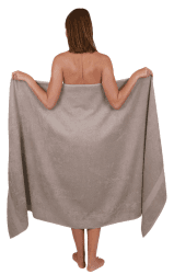 Betz Badetuch groß XXL Größe 100 x 200 cm Badetücher Saunatuch Palermo 100% Baumwolle Farbe Stone