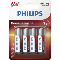 PHILIPS 8712581549909 Power Alkaline LR6 Mignon 1,5V Batterie rot/weiß/Silber