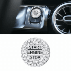BLINGOOSE Glitzer Auto Accessoires für Mercedes Benz Start Stopp Knopf Abdeckungs Aufkleber Car Innen Dekoration für Mercedes GLB GLA CLA GLE A G Klasse Metall Crystal Start Knopf Abdeckung