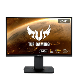 ASUS TUF Gaming VG24VQR - 24 Zoll Full HD Curved Monitor - 165 Hz, 1ms MPRT, FreeSync Premium - VA Panel, 16:9, 1920x1080, DisplayPort, HDMI, ergonomisch 24" FHD Curved höhenverstellbar 165Hz VA