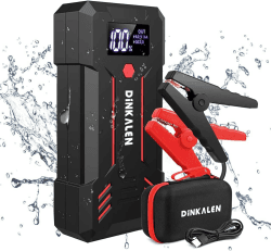DINKALEN Starthilfe Powerbank, 23800mAh Spitzstrom Tragbare Auto Starthilfe (Alle Benzin und Bis Zu 8L-Diesel) 12V Autobatterie Anlasser Starthilfegerät mit LED Taschenlampe (schwarz)