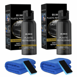 Newtic 2 Stück Reparaturmittel für Autokunststoffe, Revitalisierendes Beschichtungsmittel für Kunststoffe, Plastic Revitalizing Coating Agent, Auto Kunststoffteile Runderneuerungsmittel (50ml)