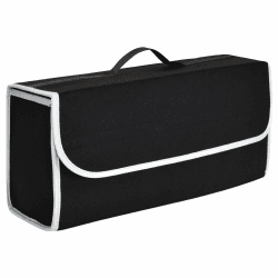 Kofferraumtasche, Kofferraum-Organizer Toolbag, Tragegriff, Robuster Grauer Nadelfilz, für Jedes Fahrzeug Passend, Schwarz