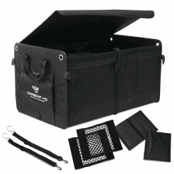 CARexp HD Kofferraum Organizer mit Deckel - Faltbare Kofferraumtasche als praktischer Auto Organizer inkl. Seitenfächer, Innenfächer & Tragegriffe