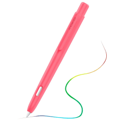 MoKo Hülle Kompatibel mit Apple Pencil 2. Generation, Ausziehbare Schutzhülle für Apple Pencil mit Stabilem Clip, Hart PC Apple Stifthülle, Unterstützt Doppeltippen, Wassermelone Rot