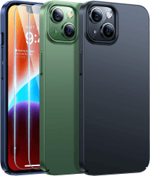 TORRAS Ultra Dünn für iPhone 13 Mini Hülle (mit 2 Schutzglas) Unzerbrechlich Schutz, Exzellente Samtiger Griff,Stoßfest Kratzfeste Handyhülle iPhone 13 Mini Schutzhülle iPhone 13 Mini Case Schwarz Schwarz iPhone 13 Mini
