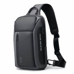 BANGE Sling Bag Wasserdichte Herren Brusttasche Schultertaschen Crossbody Sling Rucksack für Herren Grau