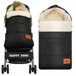 EAQ Kinderwagen Fußsack Winter, Fußsack für Kinderwagen Buggy,Baby Fußsack Schlafsack,Babyfußsack für Babyschale, passend für alle Kinderwagen (Schwarz)