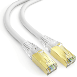 mumbi LAN Kabel 15m CAT 8 Netzwerkkabel geschirmtes F/FTP CAT8 Ethernet Kabel Patchkabel RJ45 15Meter, Weiss CAT.8 15.0m weiß