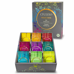 Creano Bio Kräutertee Geschenkset „ORGANIC HERBAL TEA“ - 90 Bio-Teebeutel in 9 unterschiedlichen Sorten - 180g* 90er Geschenkset