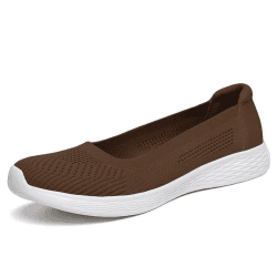 TIOSEBON Damen Low-Top Flache Ultraleichte Atmungsaktive Mesh Slip On Schuhe 37.5 EU A Braun