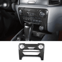DIYUCAR ABS-Auto-Karbonfaser-Klimaanlage, Mittelmodus, Knopfrahmen, Zubehör, passend für Ford Ranger Everest Endeavour 2015–2021 (Kohlefaser) Carbon Fiber
