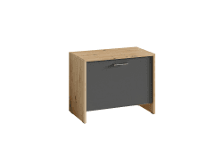 byLIVING Sitzbank Ben/Schuhschrank in Artisan Eiche-Optik hell-braun/Front anthrazit/kleine Flur-Kommode mit Klappe und Einlegeboden/B 60, H 48, T 35 cm Sitzbank Eiche Hell