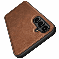 Kqimi Hülle für Samsung Galaxy S23 FE Premium Leder Handyhülle Stilvolle Weicher Griff Stoßfeste Anti-Kratzschutz Schutzhüllen für Samsung Galaxy S23 FE 5G (6.4") 2023 (Braun)