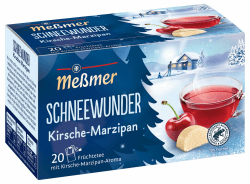 Meßmer Schneewunder | Früchtetee mit Kirsche-Marzipan-Aroma | 20 Teebeutel | Vegan | Glutenfrei | Laktosefrei SCHNEEWUNDER Kirsche-Marzipan 20 Teebeutel
