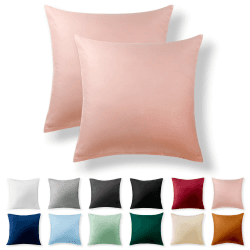 Alreya 2er-Set Renforcé Kissenbezug 50 x 50 cm - 100% Baumwolle mit YKK Reißverschluss, Superweicher Kopfkissenbezug 50x50, Kissenhülle, Babyrosa, nur Kissenbezug Kissenbezug 50x50 2er set 12 Baby Pink - Babyrosa