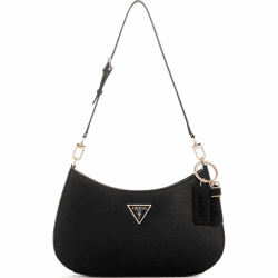 GUESS Damen Noelle Top Zip Shoulder Bag Schwarz