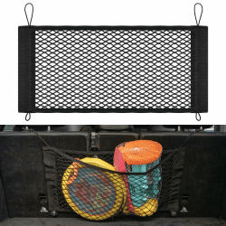 VEHIRIE Kofferraumnetz Gepäcknetz Auto SUV-Kofferraum Netz Gepäck-Organizer Hinten 65 x 35 cm im Taschenstil Kfz Netztasche Gepäckschutznetz Upgrade-Design, Klettverschluss und Feste Haken