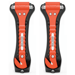 GADLANE Nothammer Auto 2er Pack - Notfallhammer Auto mit Gurtschneider, Rescue Tool, Auto Sicherheitshammer - Scharfe Doppelendige Fluchtwerkzeug zum Brechen von Glas im Notfall (2 Stück)