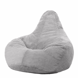 Icon Dalton Sitzsack, Grau, Sitzsack Sessel, Cord Sitzsack, Sitzsack Erwachsene mit Füllung, Lounge Sessel, Sitzsack Schlafzimmer, Sitzsack Wohnzimmer Grau Sitzsack