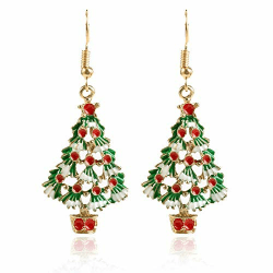 BSLVWG Weihnachtsdekoration, Damen-Weihnachtsohrringe, Weihnachtsbaum/Schneemann/Schneeflocken-Ornamente, Schmuck, Geschenke für Frauen, Feiertagsfeier 01