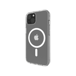 Belkin MagSafe-kompatible Hülle für das iPhone13 mit antimikrobieller Beschichtung, integrierten Magneten, UV-beständigen Materialien und erhöhten Rändern zum Schutz der Kamera - durchsichtig iPhone 13